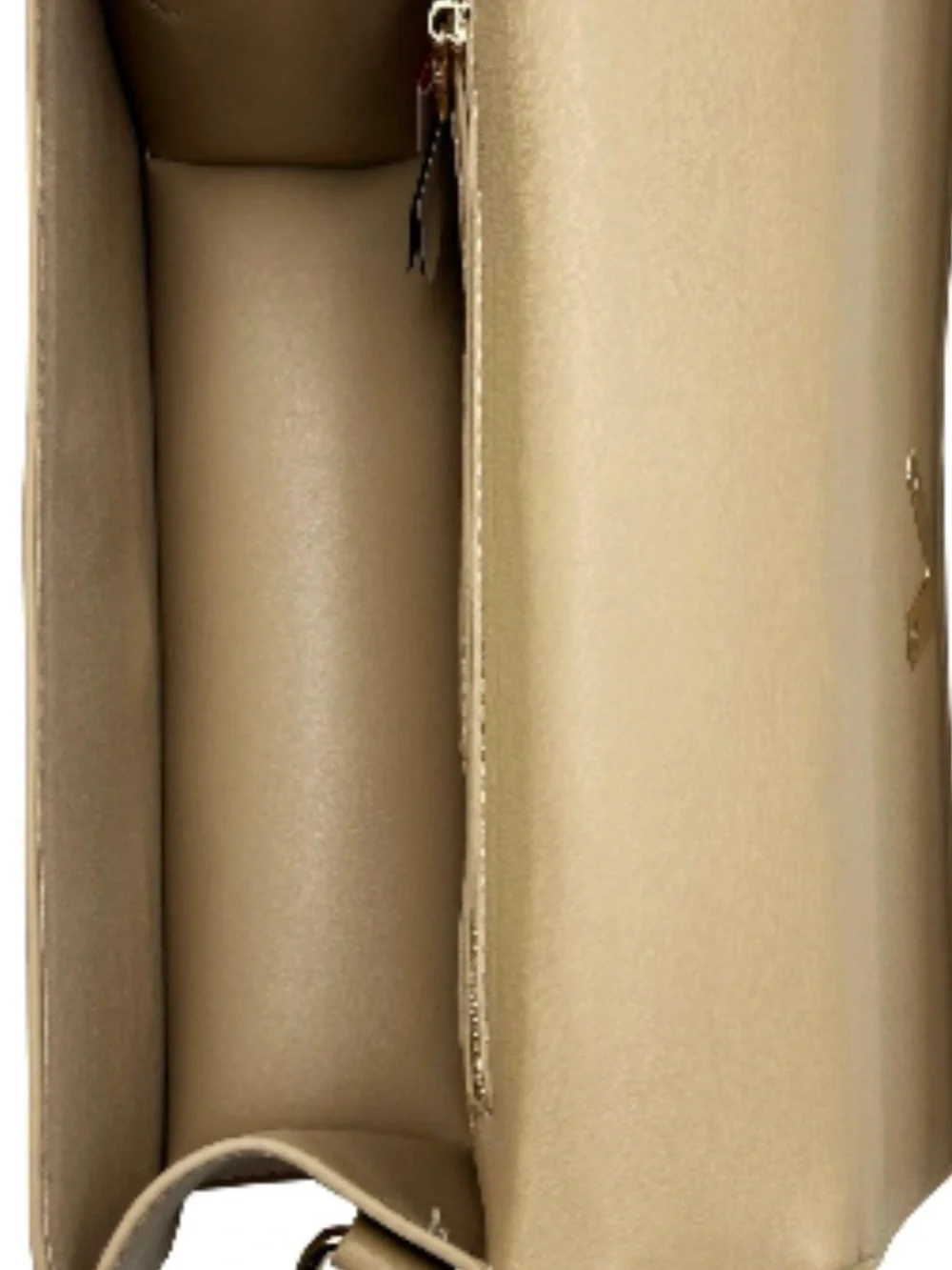 Badgley Mischka Quilted Beige Crossbody Bag with V Emblem